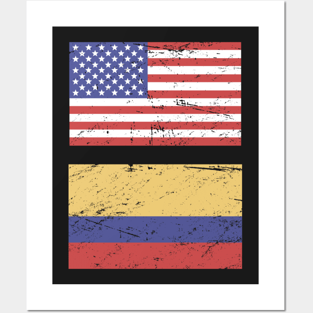 United States Flag & Colombia Flag Wall Art by MeatMan